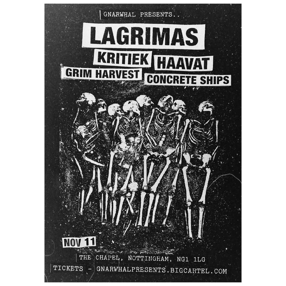 Lagrimas / Kritiek / Haavat / Grim Harvest / Concrete Ships